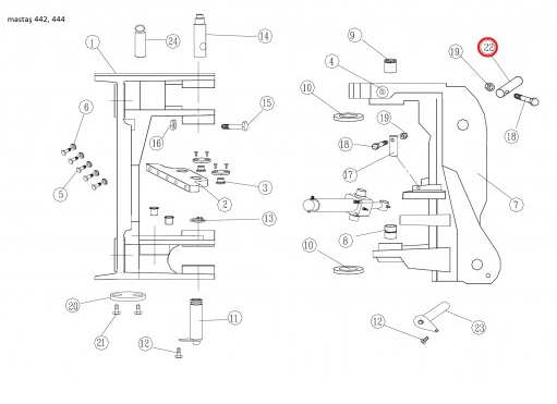 2900823 Dönüş I-II pim / Pin