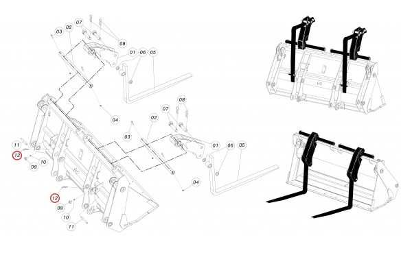 5421799 R pim, Forklift çatalı / Pin