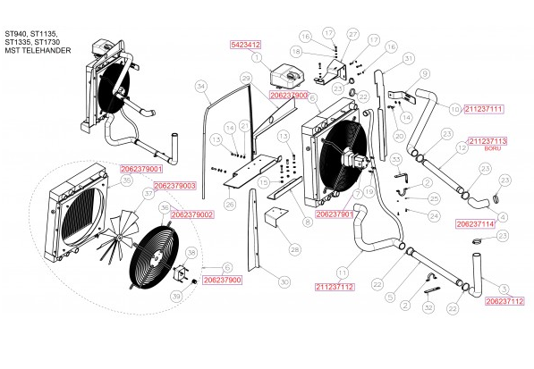 206237901 MST Telehander fan hidromotoru / Fan hydromotor