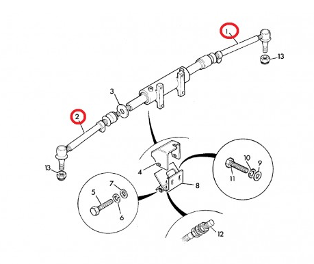 126/02419 Rot komple / Link, Trackrod