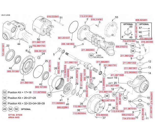 005.101380 MST Telehander Porya bilyası / Bearing