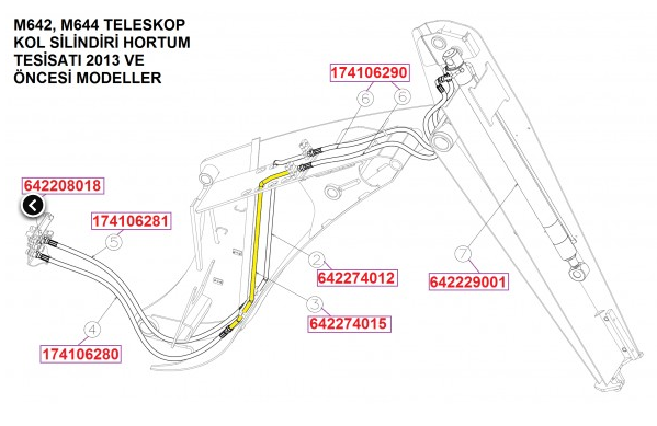 642274015 Tesisat Boru, teleskobik kol silindiri / Pipe