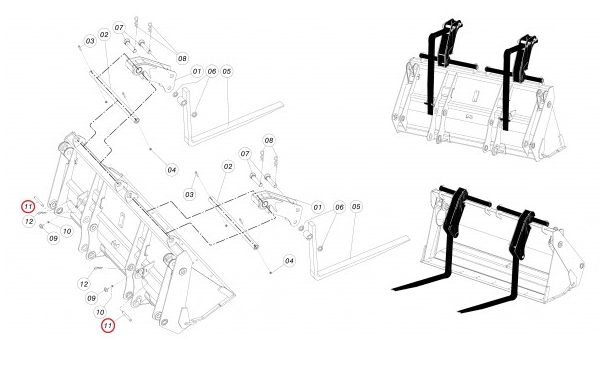 5425465 Forklift çatalı kilit Pim / Pin