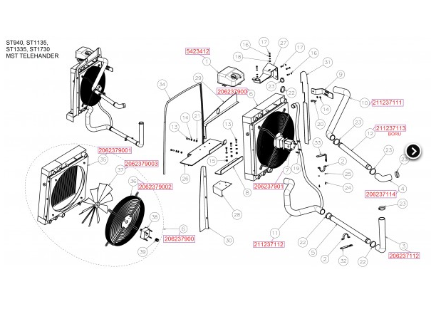 2062379002 MST Telehander davlumbaz / Radiator paddle box