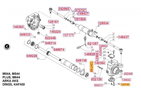 124748 Direksiyon tur ayar cıvatası / Bolt