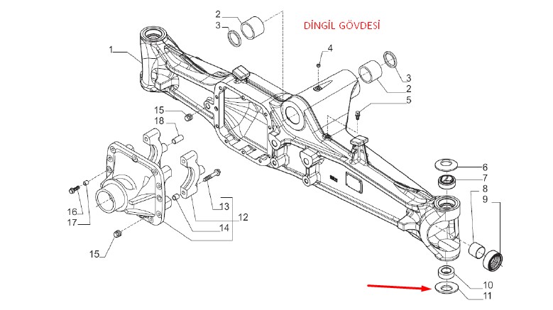 128631 Tas başı pulu alt / washer safety