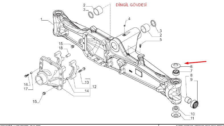 128632 Tas başı üst pul / Washer safety