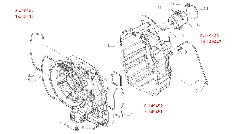 149449 Carraro şanzuman boruları / Transmission pipes, Carraro